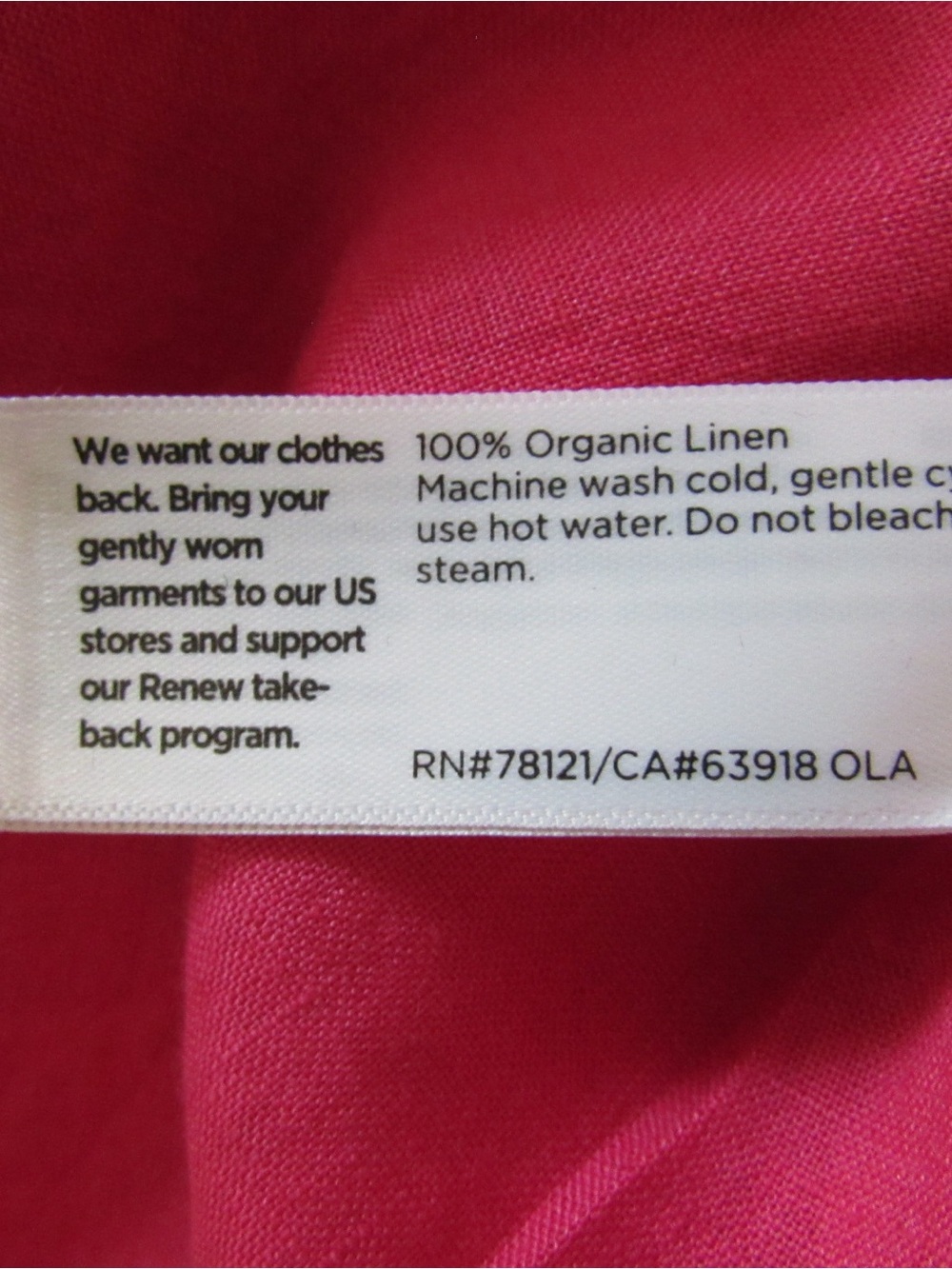 Eileen Fisher Hot Pink Long Sleeve Button Down Shirt Tunic Medium Organic Linen - Picture 8 of 9